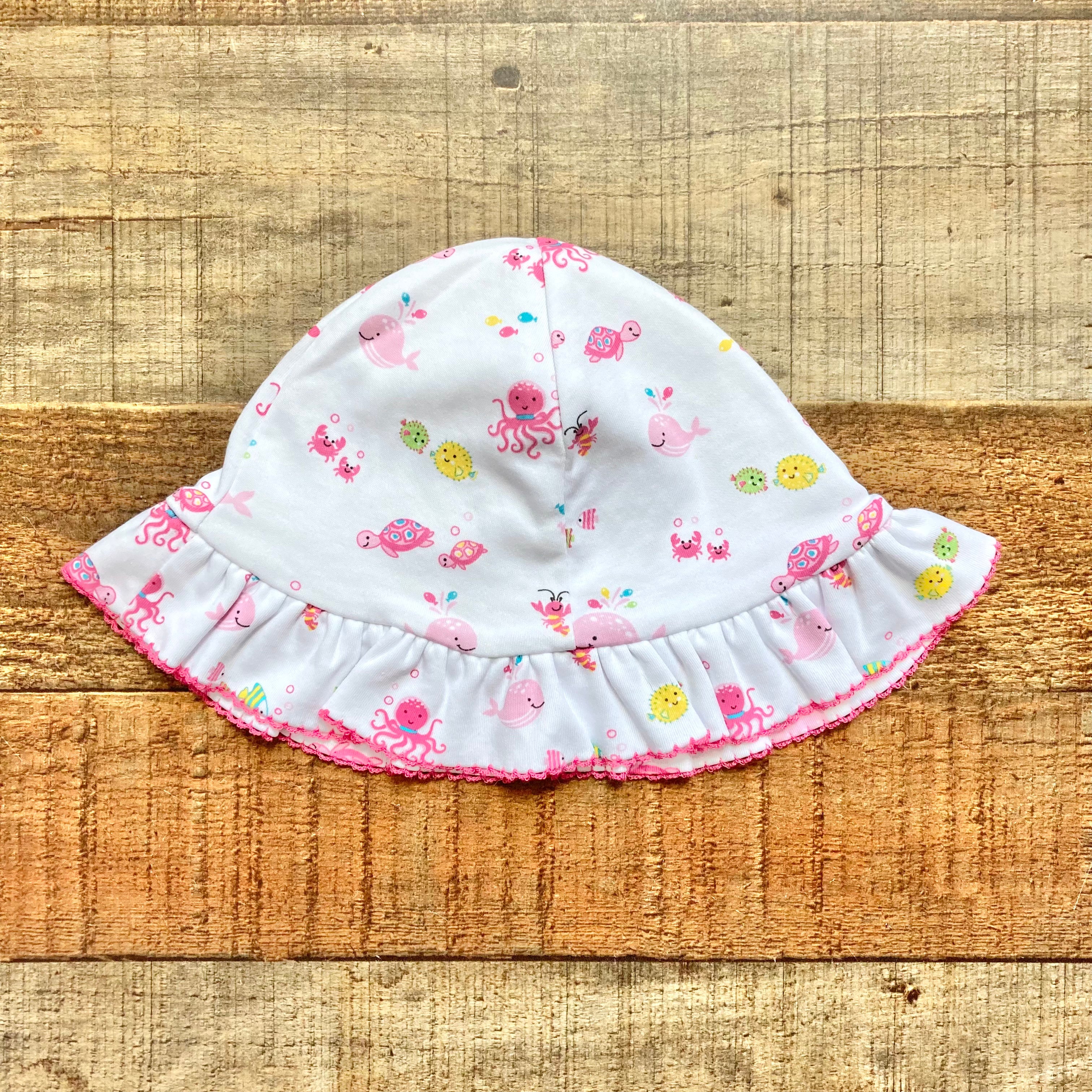 Kissy Kissy White Ocean Print Floppy Hat NWT- Size M (we have matching bubble) Online Hot Sale