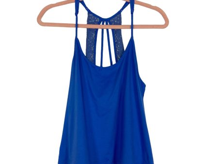 In Bloom Blue with Back Lace Detail Strappy Tank- Size S Supply