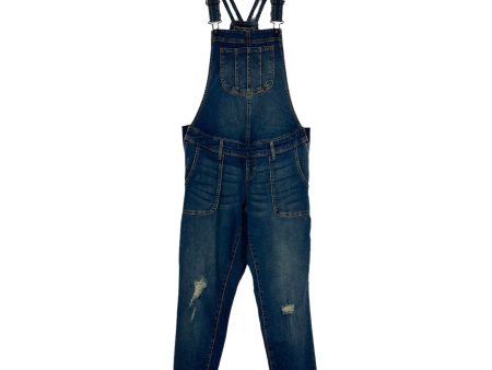 Indigo Blue Maternity Distressed Overalls- Size S Online Sale