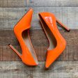 No Brand Bright Orange Patent Pointy Toe Stiletto Heels- Size 39 US 9 (New in Box) Hot on Sale