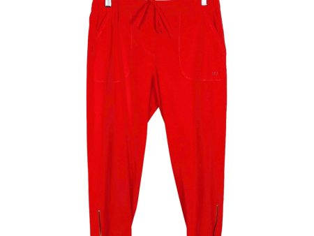 Albion Bright Coral Orange Drawstring with Zipper Hem Jetsetters Joggers- Size XS Petite (Inseam 23.5”) Online now