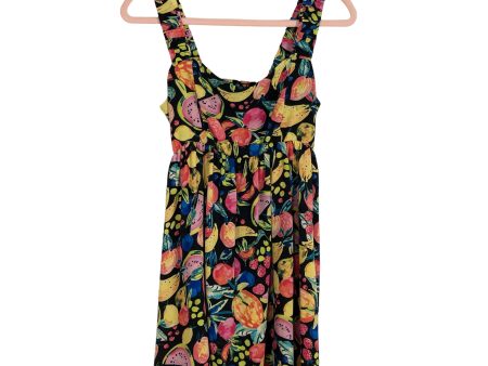 Show Me Your Mumu Black Fruit Print Mini Dress- Size L For Cheap