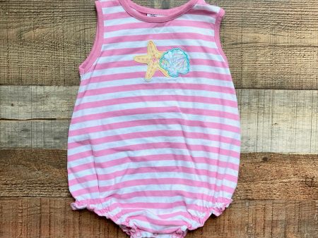 Shower Me With Love Pink White Striped Sea Shell Bubble- Size 24M For Sale