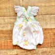 The Beaufort Bonnet Company White Floral Mint Trim Bubble- Size 6-12M Online Hot Sale