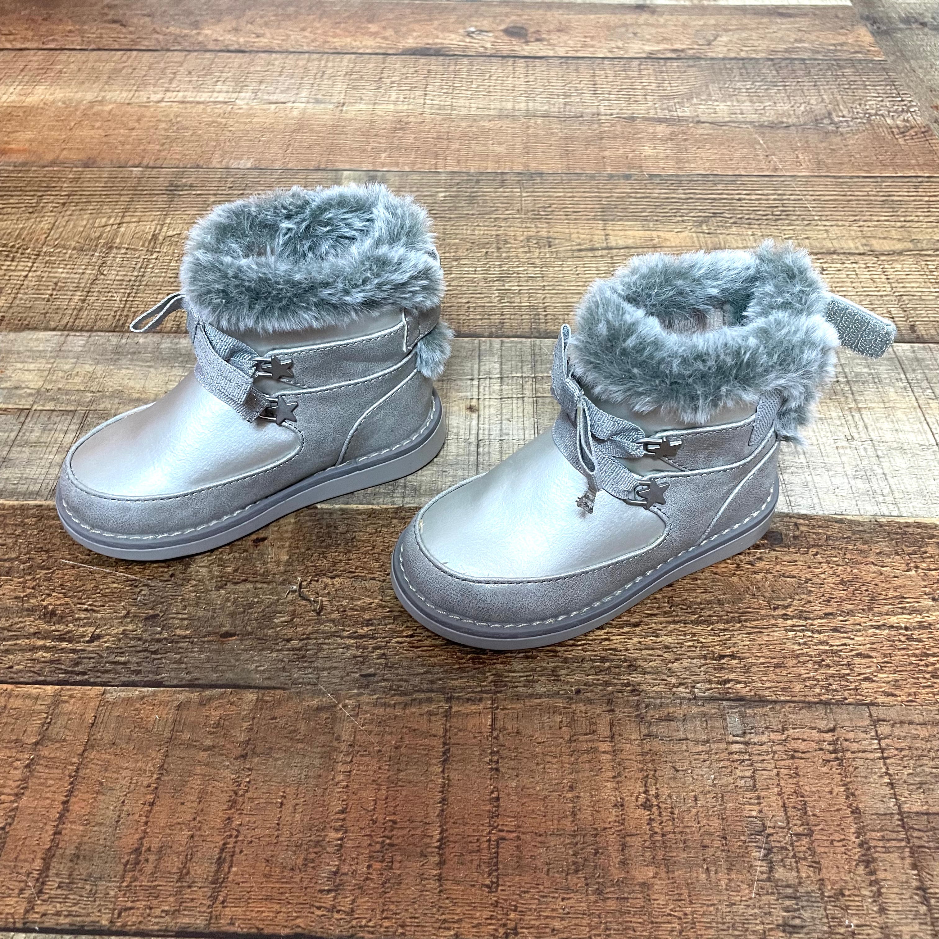 Mayoral Silver Faux Fur Boots- Size 22 (US 5.5, like new!) Online Hot Sale