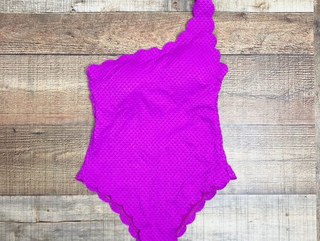 Beach Joy Fuchsia One Shoulder Scallop Trim Padded One Piece- Size S Online Hot Sale