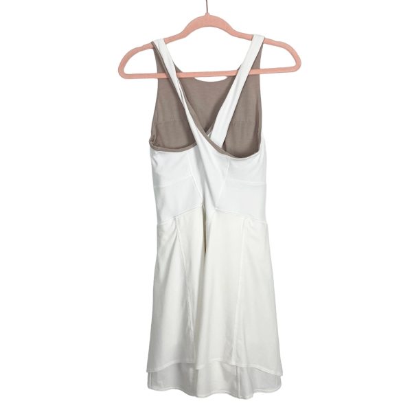 Lululemon Off White Tennis Dress with Biker Shorts- Size 12 (see notes) For Sale