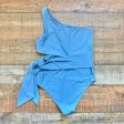 Vici Swim Blue One Shoulder with Side Cut Out and Tie One Piece- Size M Online Hot Sale