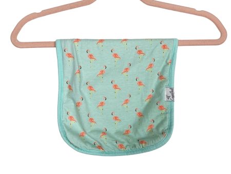 Copper Pearl Blue with Pink Flamingos Burp Cloth For Discount