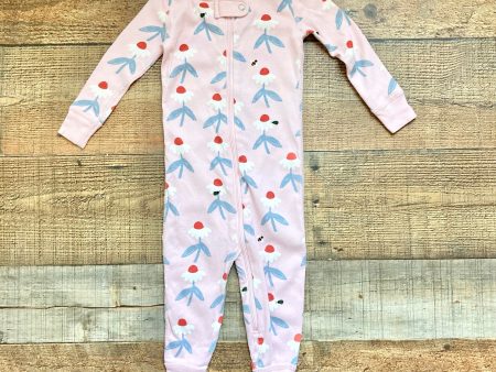 Hanna Anderson Pink Flowers and Bugs Zip Up Outfit- Size 12-18M Sale