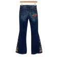 Driftwood Embroidered Flowers Distressed Hem Flare Jeans- Size 26 (Inseam 34”) Online Sale