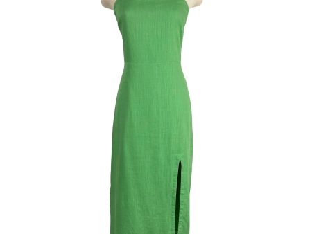 SNDYS Everyday Green Linen Front Slit Strapless Dress- Size XL (currently sold out online) For Discount