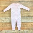 Hanna Anderson Pink White Striped Zip Up Outfit- Size 3-6M Online now