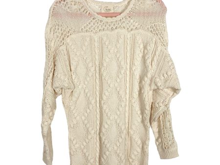 Coven & Co. Cream Open Knit Sweater- Size XS Hot on Sale