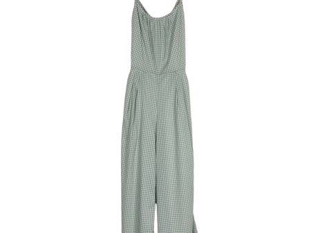 Gal Meets Glam Green Gingham Exposed Back Jumpsuit- Size 2 Online Sale