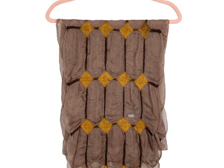 Tumar Art Group Chocolate Woven with Golden Felt Detail Scarf Discount