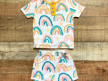 Mudpie Rainbow Print Short Set- Size 24M 2T (sold as set) on Sale