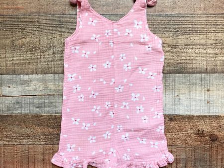 Modern Moments Pink Muslin Floral Button Front Romper- Size 2T Discount