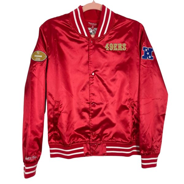 Mitchell & Ness Throwbacks NFL Satin Red 49ers Jacket NWT- Size XS (sold out online) Online now