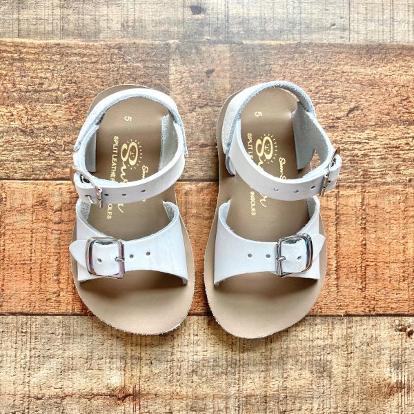 Sun-San White Leather Surfer Sandals- Size 5 Sale