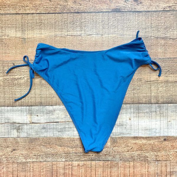 Abercrombie & Fitch Blue Side Ruched Bikini Bottoms- Size XL (we have matching top) Sale