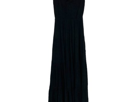 Carly Jean Black Strapless Smocked Elastic Bodice Tiered Maxi Dress- Size S Fashion