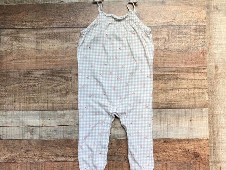 Carter s Tan White Gingham with Cherries Tank Jumpsuit- Size 24M For Discount