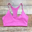 Storia Hot Pink Ribbed Knit Racerback Padded Sports Bra- Size 6 Fashion