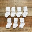 Old Navy White Set of 7 Turn Cuff No Slide Socks- Size 6-12M (sold as a set) For Sale