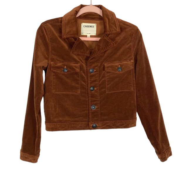 L Agence Brown Velvet Jacket- Size XS (we have matching jeans, sold out online) Online Sale