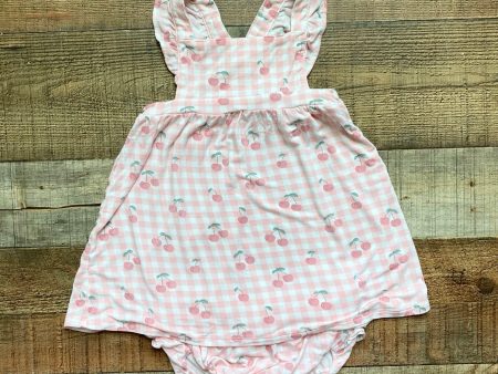 Angel Dear Pink Gingham Cherry Print Dress with Bloomers- Size 18-24M Discount