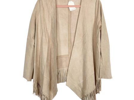 Nove Cream 100% Leather Fringe Hem Jacket NWT- Size S (see notes) Discount