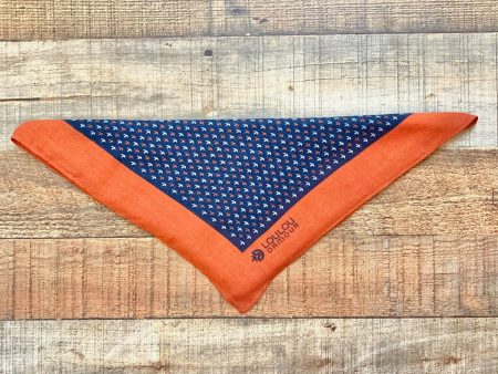 LouLou Damour Rust Navy Pattern Handkerchief Scarf Sale