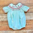 True Green Gingham Cherry Print Smocked Bubble- Size 18M (see notes) Cheap