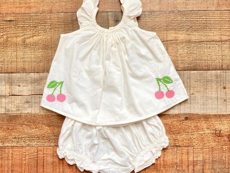 Everbloom White Cherry Embroidered Dress with Bloomers- Size 12M Fashion