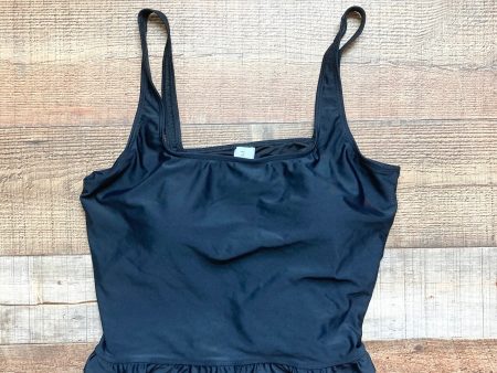 Pink Desert Black Mini Ruffle Crop Peplum Padded  Midkini Top NWT- Size XL For Discount