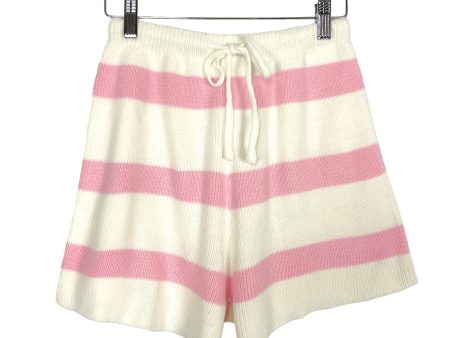 No Brand Ivory Pink Striped Knit Drawstring Lounge Shorts- Size S (we have matching sweater) Discount