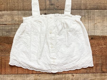 Baby Gap White Eyelet Button Front Tank- Size 2 years Fashion