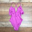 Figleaves Pink Deep V Ruffle Padded One Piece- Size 8 (see notes) Supply