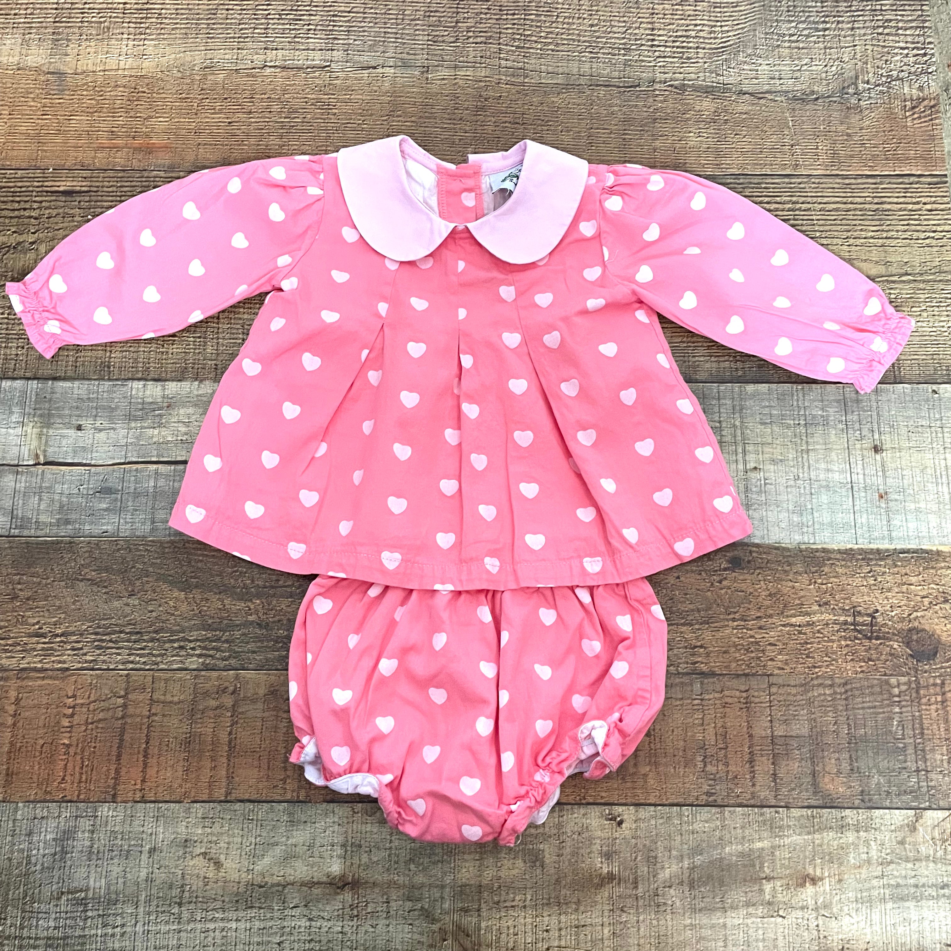 Cecil & Lou Pink Heart Print Dress with Bloomers- Size 18M (sold as set) Discount