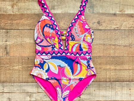 Trina Turk Hot Pink Printed Padded One Piece- Size 12 on Sale