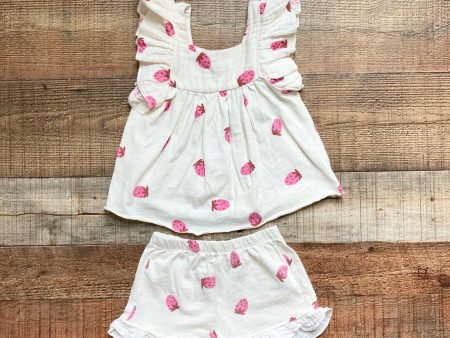 Zara Cream Strawberry Print Short Set- Size 18-24M (sold as set) Cheap