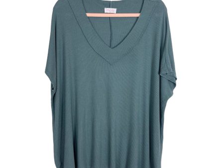 Pink Lily Slate A Glorious Time Waffle Knit Top- Size L (sold out online) Cheap