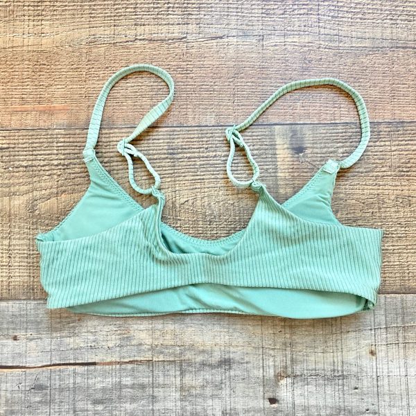 Aerie Green Ribbed Padded Bikini Top- Size S (we have matching bottoms) Online