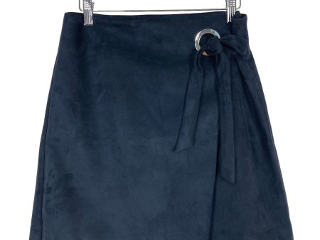 LOFT Navy Faux Suede Wrap Skirt- Size 6 Supply