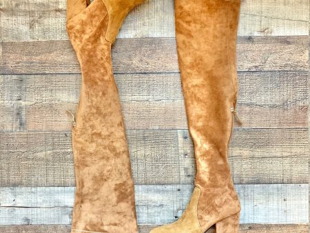 Vero Cuoio Camel Suede Thigh High Boots- Size ~9.5 (see notes) on Sale