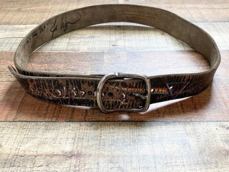 Pink Floyd Distressed Leather AUTOGRAPHED Belt- Size 34 (see notes) Online now