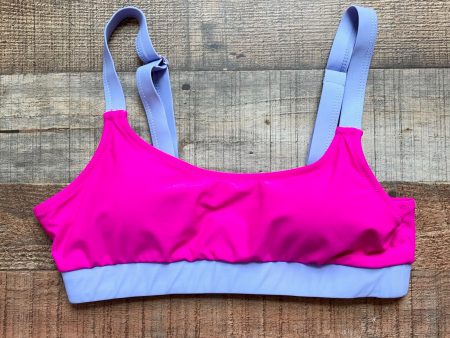 No Brand Hot Pink with Light Purple Trim and Straps Padded Bikini Top- Size XL (see notes) For Cheap