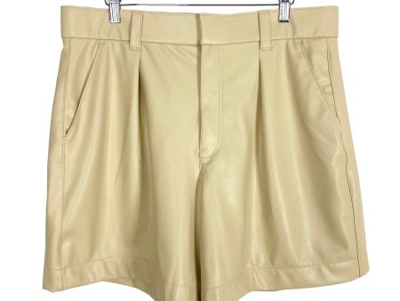 Abercrombie & Fitch Tan Faux Leather Shorts NWT- Size L Hot on Sale