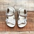 Sun-San White Leather Sweatheart Sandals- Size 6 Cheap